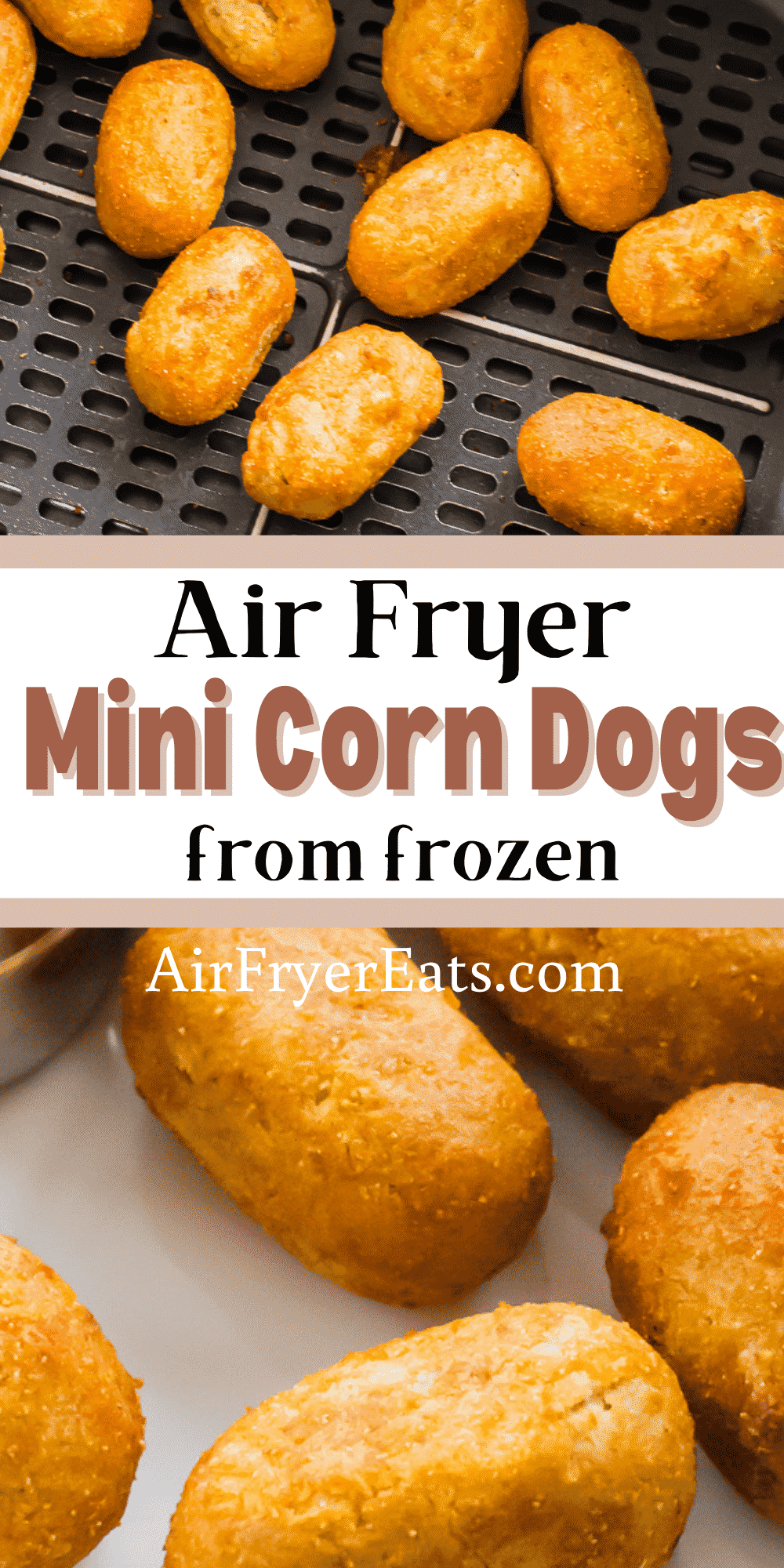Air Fryer mini corn dogs are quick and easy appetizer to make. Serve these at a party or use them for a kid friendly dinner or lunch option. #air fryer #snacks #fairfood via @vegetarianmamma