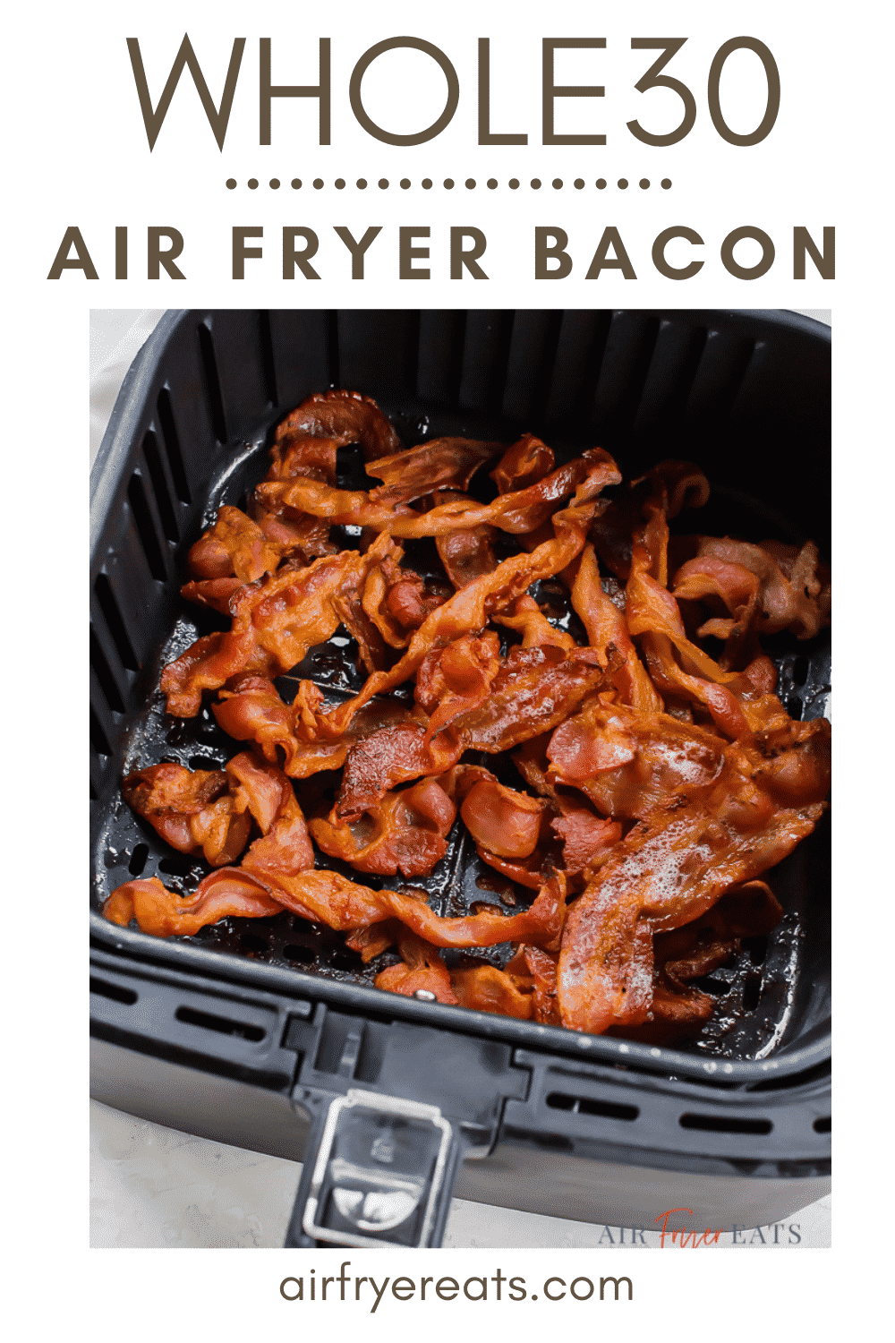 Air Fryer Bacon is a quick and easy recipe for the best crispy bacon! Once you cook bacon in your air fryer, you'll never go back to the old way again! #bacon #airfryer #airfryerbacon #crispybacon via @vegetarianmamma