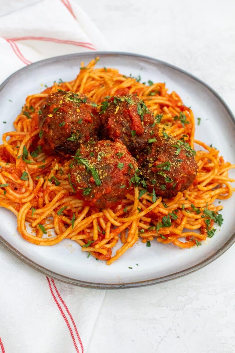 Air Fryer Spaghetti Meatballs