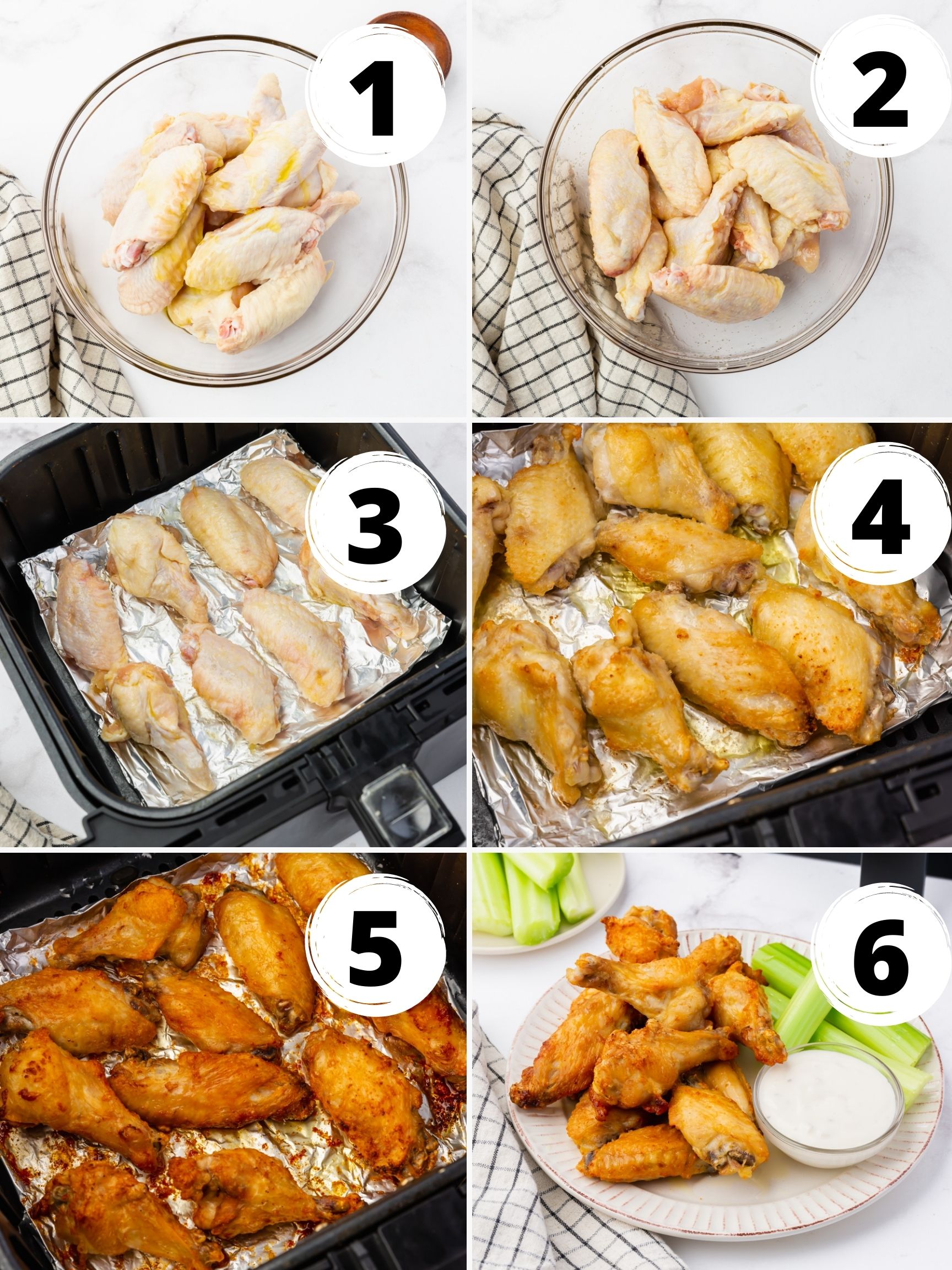 Air Fryer Chicken Wings Baking Powder in Ninja Foodi or Cosori