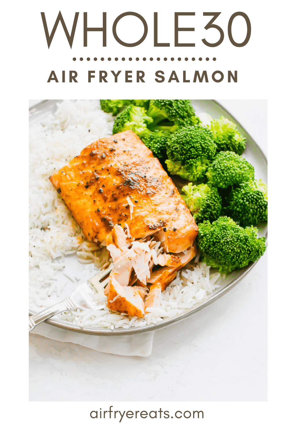 Why go out to a restaurant when you can have tender, flaky salmon right at home? You won't believe how easy it is to make this 10 minute Air Fryer Salmon! #airfryersalmon #salmon #airfryerrecipes via @vegetarianmamma