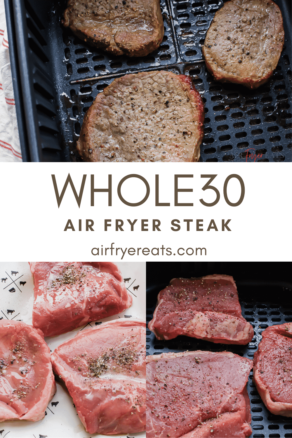 What's more satisfying than a perfectly cooked steak made right in your own kitchen? You'll go crazy for this easy 10 minute air fryer steak recipe! #airfryersteak #airfryer via @vegetarianmamma