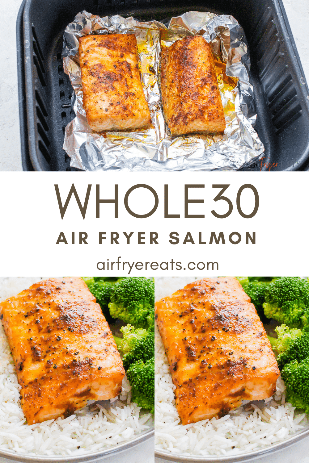 Why go out to a restaurant when you can have tender, flaky salmon right at home? You won't believe how easy it is to make this 10 minute Air Fryer Salmon! #airfryersalmon #salmon #airfryerrecipes via @vegetarianmamma