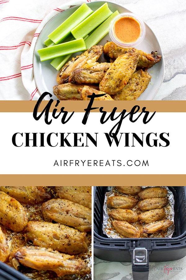 There's no need to go out for wings when you can make them right in your home using your air fryer! These Air Fryer Chicken Wings are crispy, flavorful, and cooked perfectly in only 20 minutes! #chickenwings #wings #airfryerwings #appetizers via @vegetarianmamma