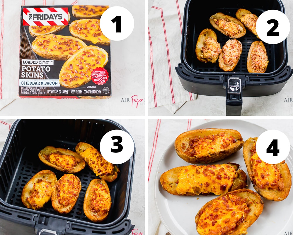 How to cook frozen potato skins in the air fryer collage