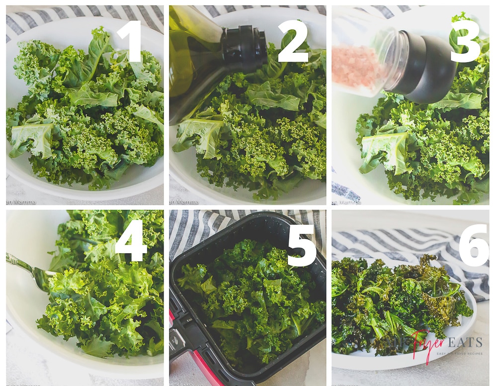 steps to make air fryer kale chips