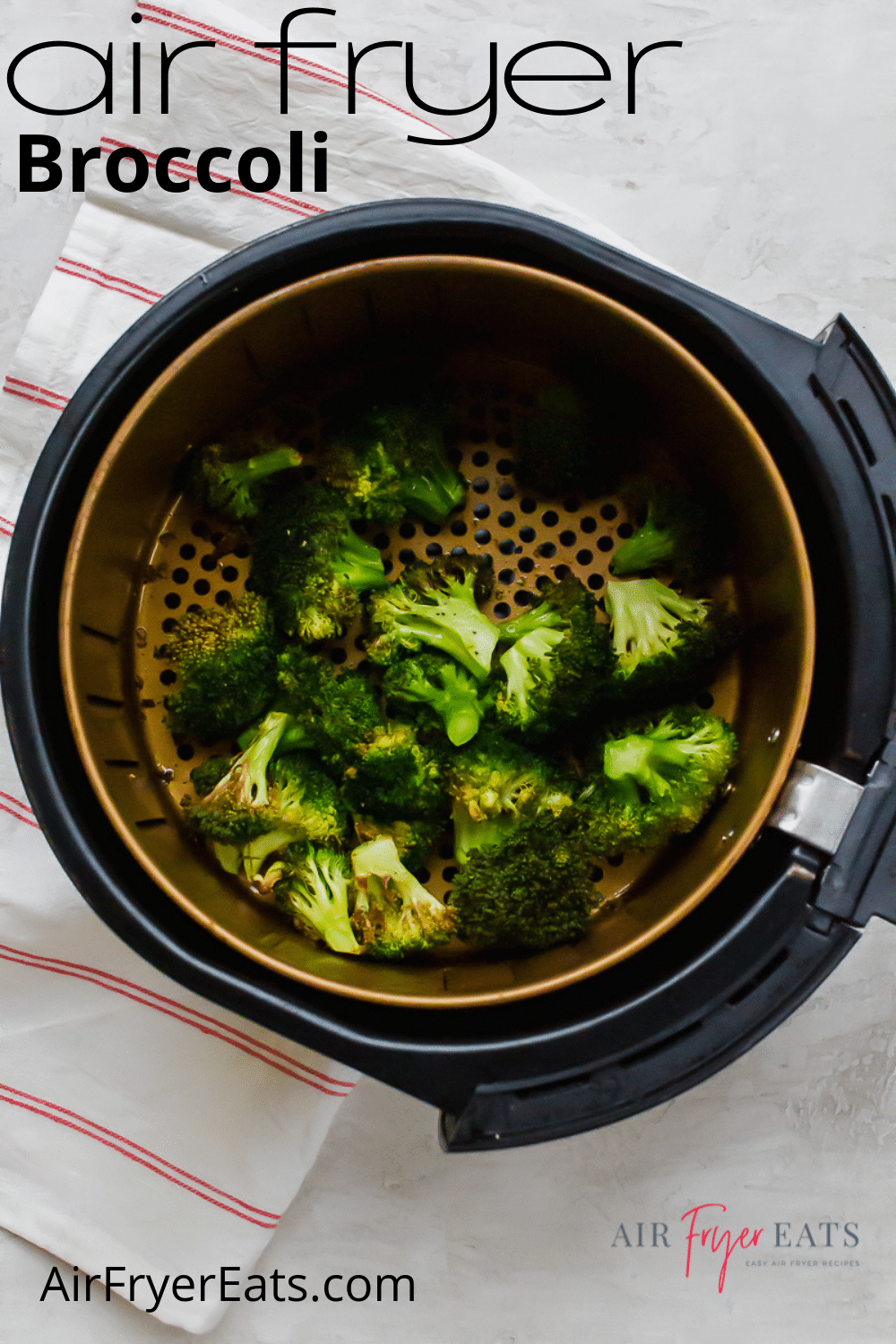 Looking for a great way to add some pizzazz to broccoli? Try air frying it! Air Fryer Broccoli is the perfect combination of crispy and tender, and you won't believe how easy it is to make! #broccoli #airfryerbroccoli #airfriedbroccoli via @vegetarianmamma