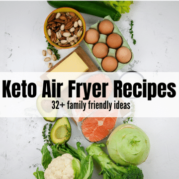 variety of raw keto foods with text overlay