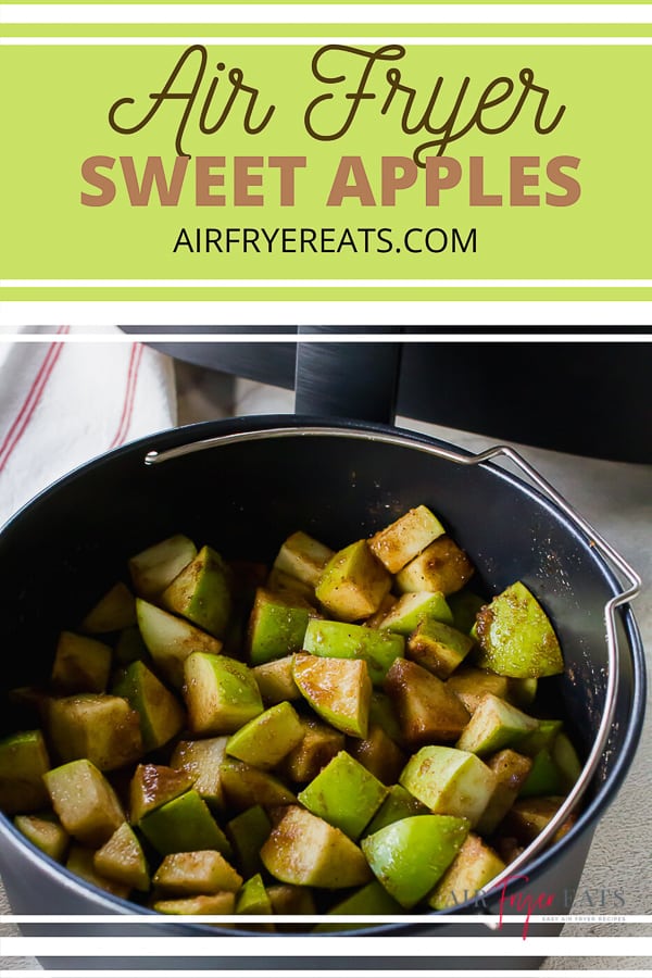 These seasoned #AirFryer Sweet Apples are an amazing healthier dessert you can make in less than 20 minutes! The perfect #glutenfree and #dairyfree dessert! #bakedapples via @vegetarianmamma