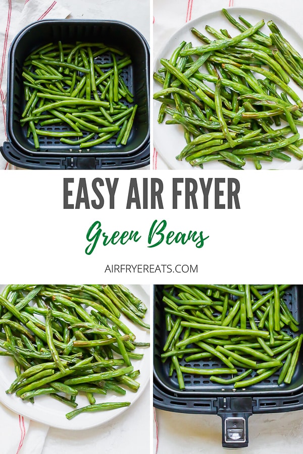 These super simple #AirFryer Green Beans are just two ingredients and four steps! Make dinner in less than half an hour with this #healthy #vegan side dish. via @vegetarianmamma