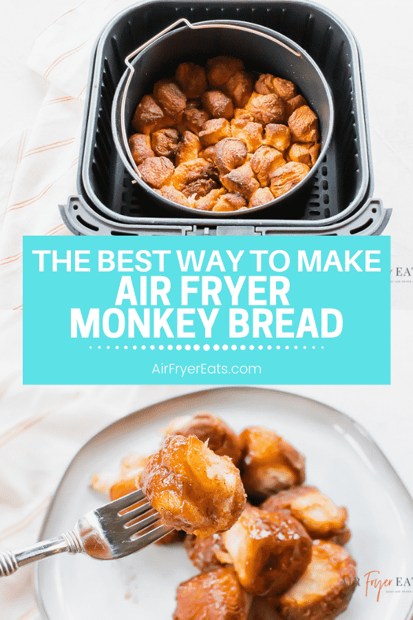 Air Fryer Monkey Bread is the perfect sweet #breakfast treat in a snap! Crunchy on the outside and soft on the inside, it's the best way to start the weekend or a family holiday. #monkeybread #holidays via @vegetarianmamma