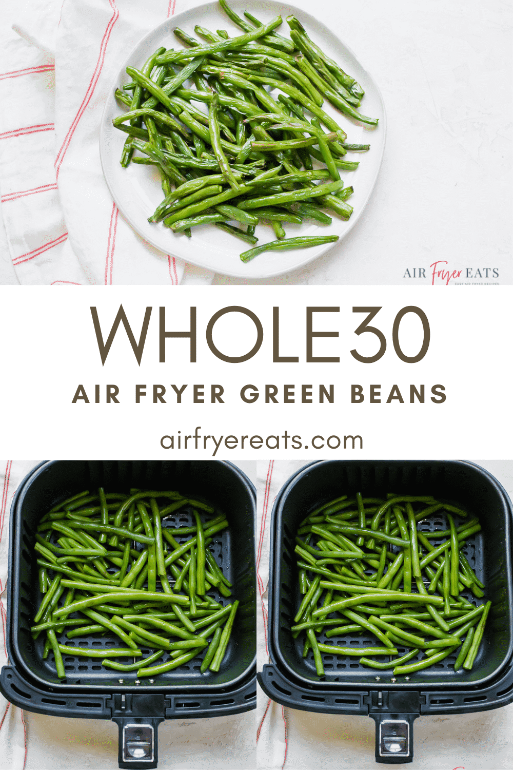 These super simple #AirFryer Green Beans are just two ingredients and four steps! Make dinner in less than half an hour with this #healthy #vegan side dish. via @vegetarianmamma