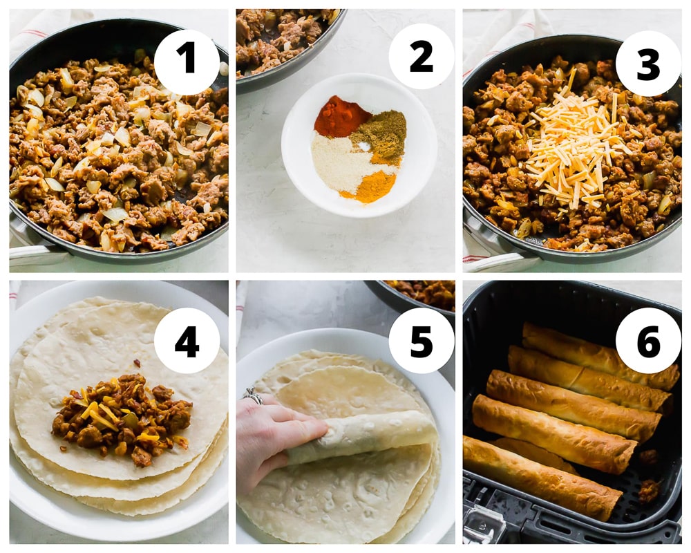 steps to make air fryer taquitos