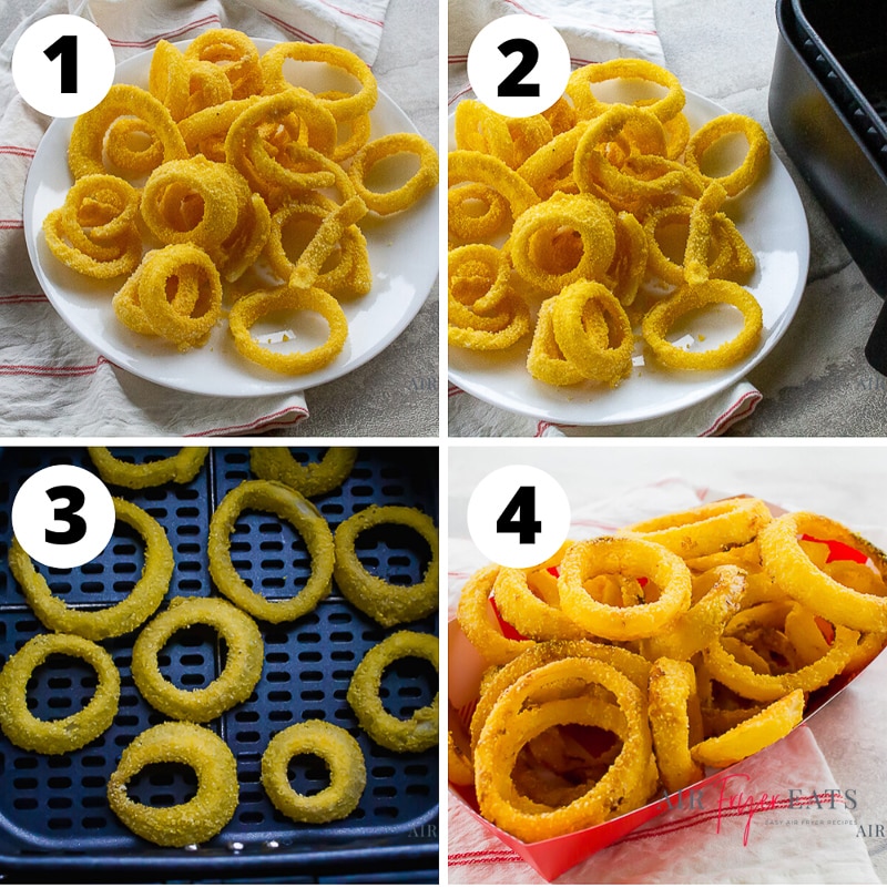 steps to make frozen onion rings in an air fryer