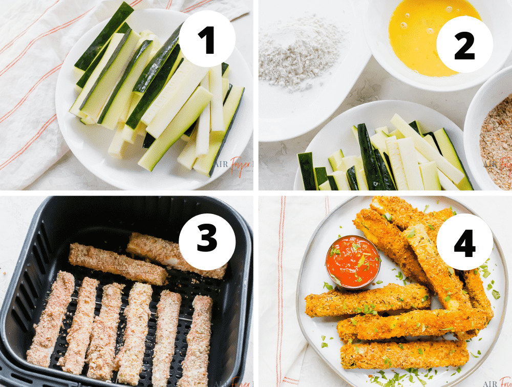 steps to make air fryer zucchini fries