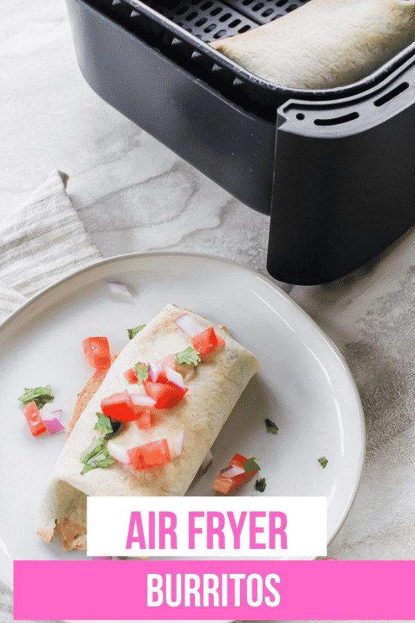 Ever wish you could enjoy your favorite Mexican-style restaurant dishes without having to leave your home? This easy Air Fryer Burrito recipe has you covered! #airfryer #burrito #easymealprep via @vegetarianmamma