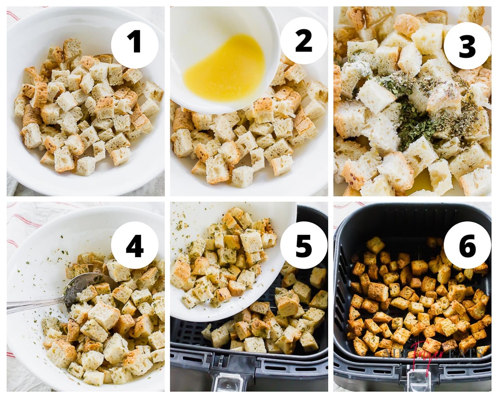 steps to make croutons in the air fryer