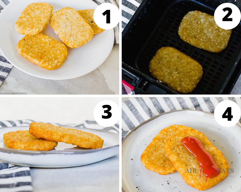 steps to make frozen hash browns in an air fryer