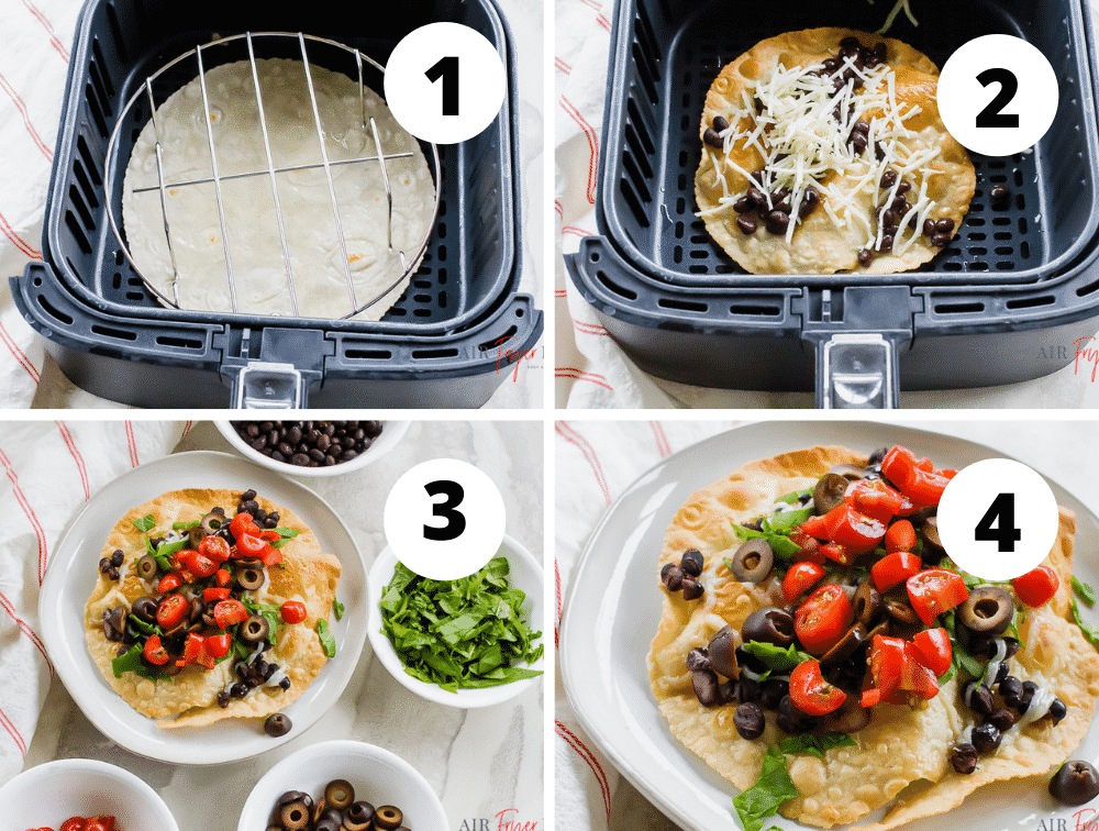 steps to make vegetarian tostadas in the air fryer