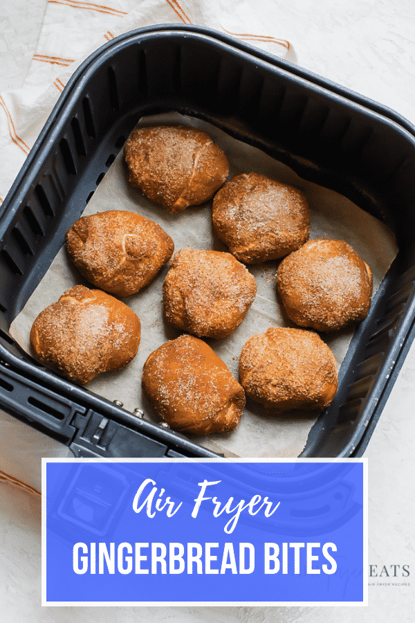 Air Fryer Gingerbread Bites are fluffy crescent rolls filled with gooey cream cheese and covered in holiday seasonings. Perfect for a Christmas dessert or a quick vegetarian snack — even a breakfast treat! #Christmasdessert #airfryerdessert via @vegetarianmamma