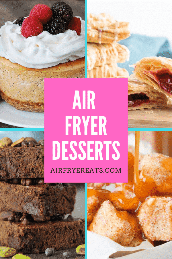 air fryer desserts pin via @vegetarianmamma