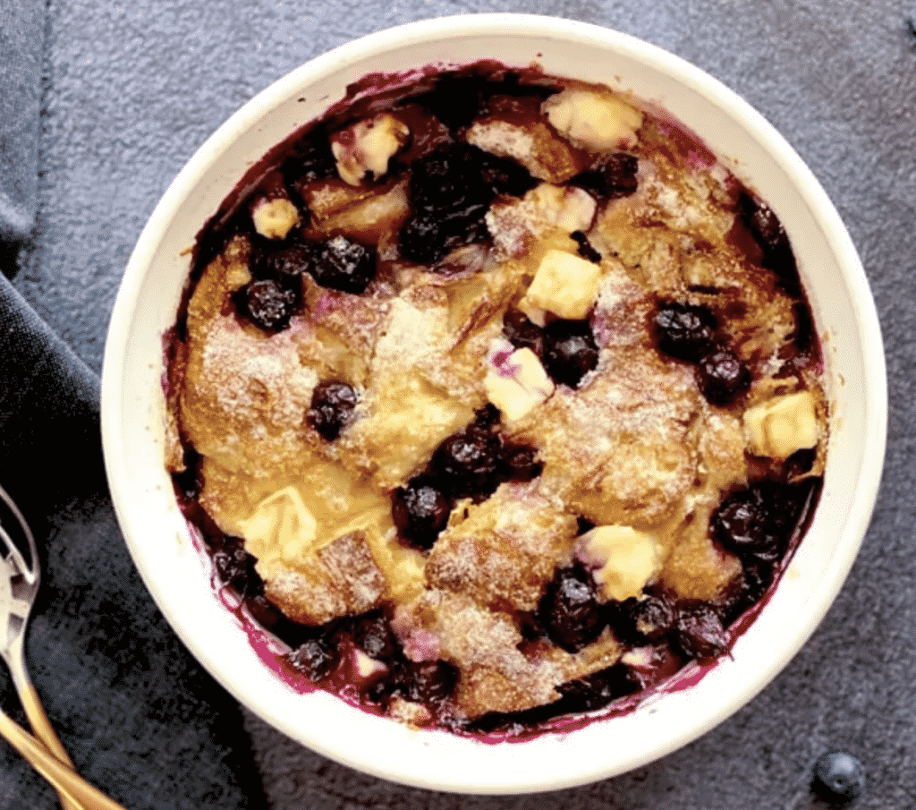 Blueberry Cream Cheese Bread Pudding