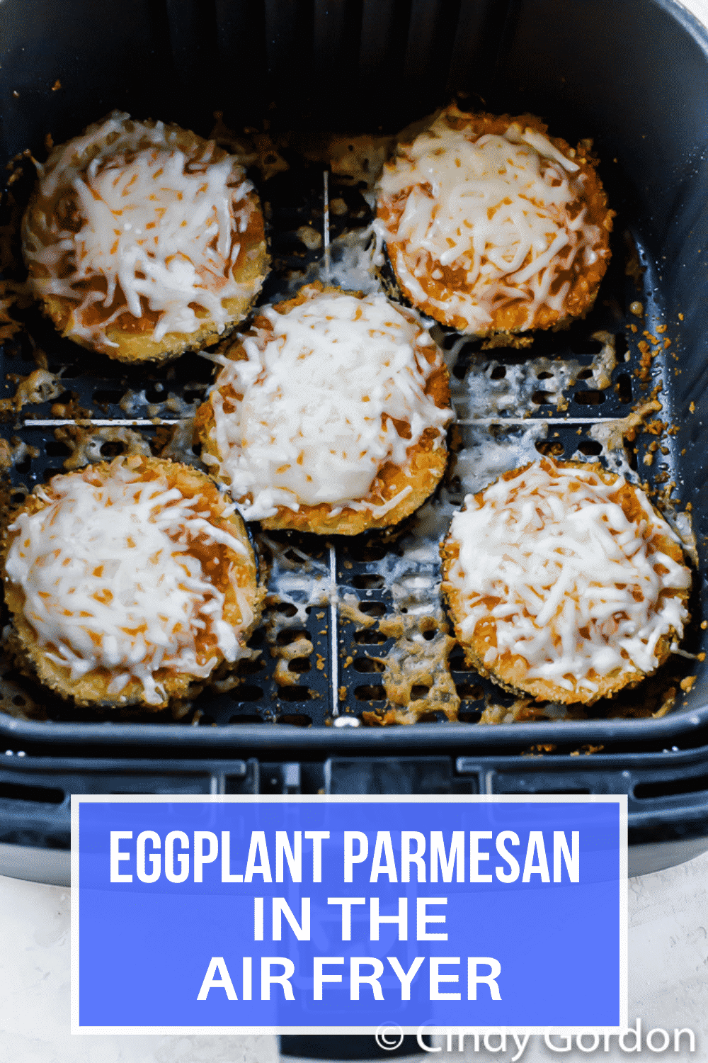 Airfryer eggplant parmesan is a classic vegetarian italian dinner that you can make with less oil and less mess by using your air fryer. Crispy on the outside and perfectly tender on the inside, you’ll love this recipe. #Airfyer #eggplant via @vegetarianmamma