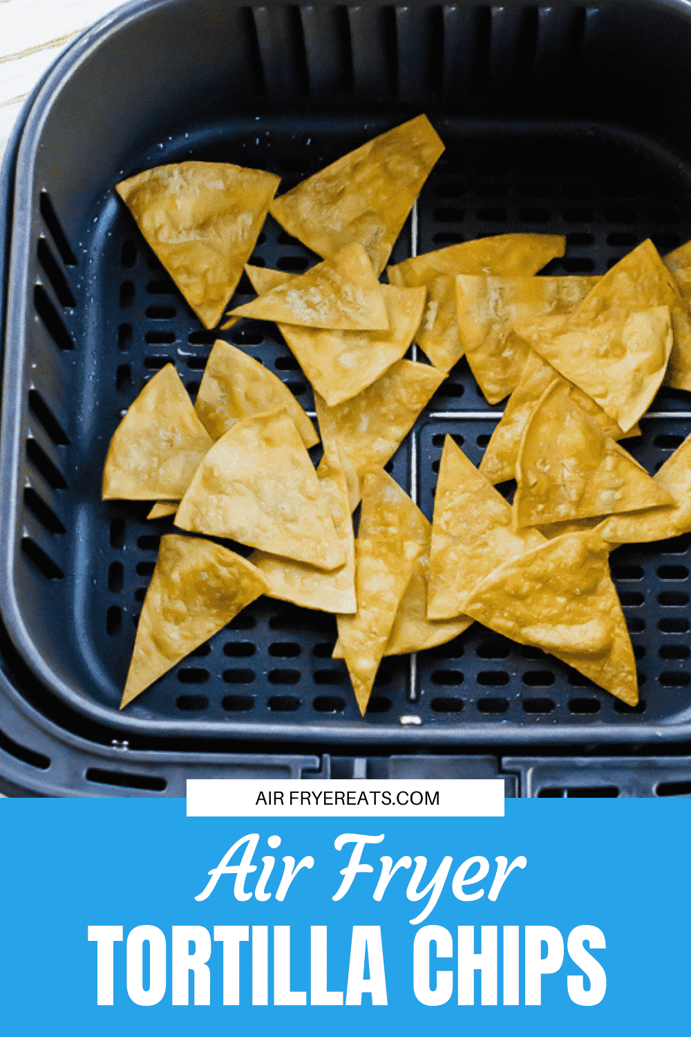 You need this simple recipe for tortilla chips in the air fryer. You won’t believe how easy it is to make fresh corn tortilla chips at home without deep frying! via @vegetarianmamma