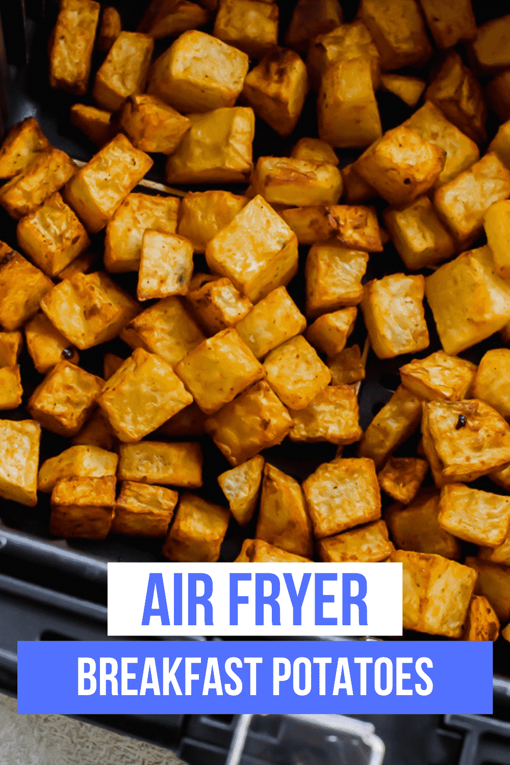 There is no better addition to a home cooked breakfast than crispy air fryer breakfast potatoes. Learn how to make this simple and healthy breakfast side in under 25 minutes. #breakfast via @vegetarianmamma