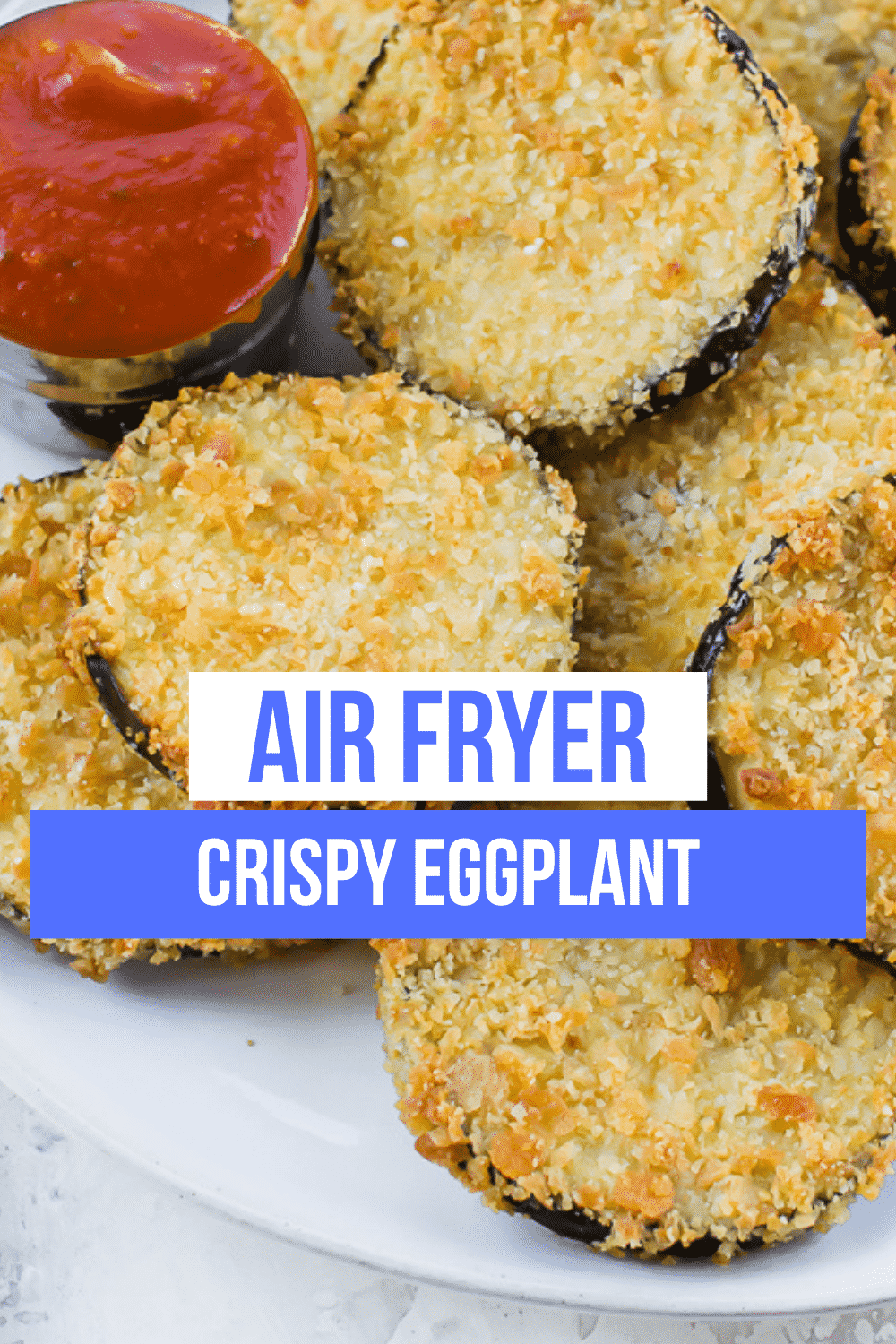 Tender slices of eggplant, air friend to crispy perfection! Crispy Air Fryer Eggplant will find a happy place on your dinner table now that you know how to make it perfectly. #eggplant #airfryer via @vegetarianmamma