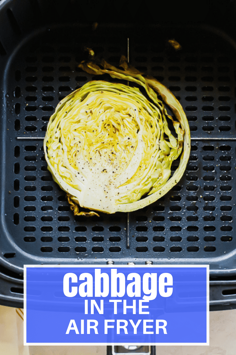 Air Fryer Cabbage Steaks are an amazing vegetarian main or side dish. They brown up beautifully in the air fryer with just a small amount of oil. #airfryer #veggies via @vegetarianmamma