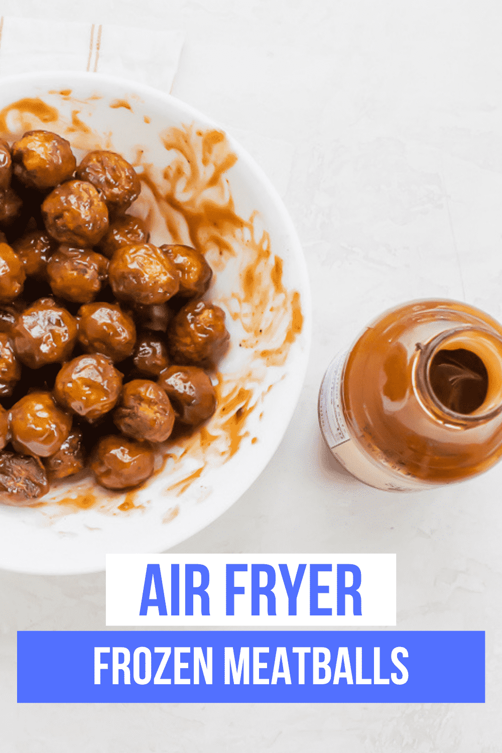 Are you ready for a simple and quick meatball appetizer made in the air fryer? Air Fryer Frozen Meatballs with BBQ glaze is the recipe you've been looking for. #airfryer #appetizers via @vegetarianmamma