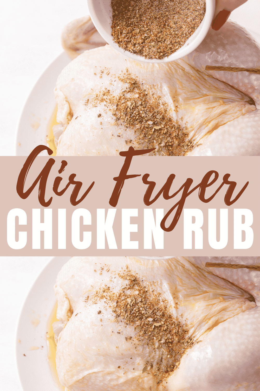 Air Fryer Chicken Wing Dry Rub makes the juiciest meat with no sauce in sight! You just need 6 pantry staple spices for the best homemade dry rub on wings, thighs, legs, or even a roasted whole chicken! via @vegetarianmamma