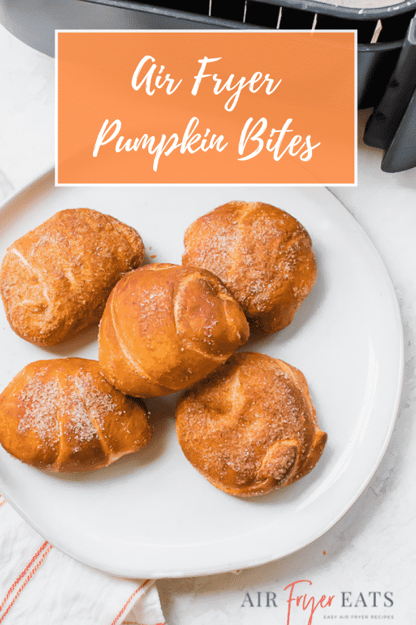 You are going to flip for this simple recipe that starts with a roll of crescent rolls and ends with delicious, cream filled, air fryer pumpkin spice bites. #airfryer #pumpkinspice via @vegetarianmamma