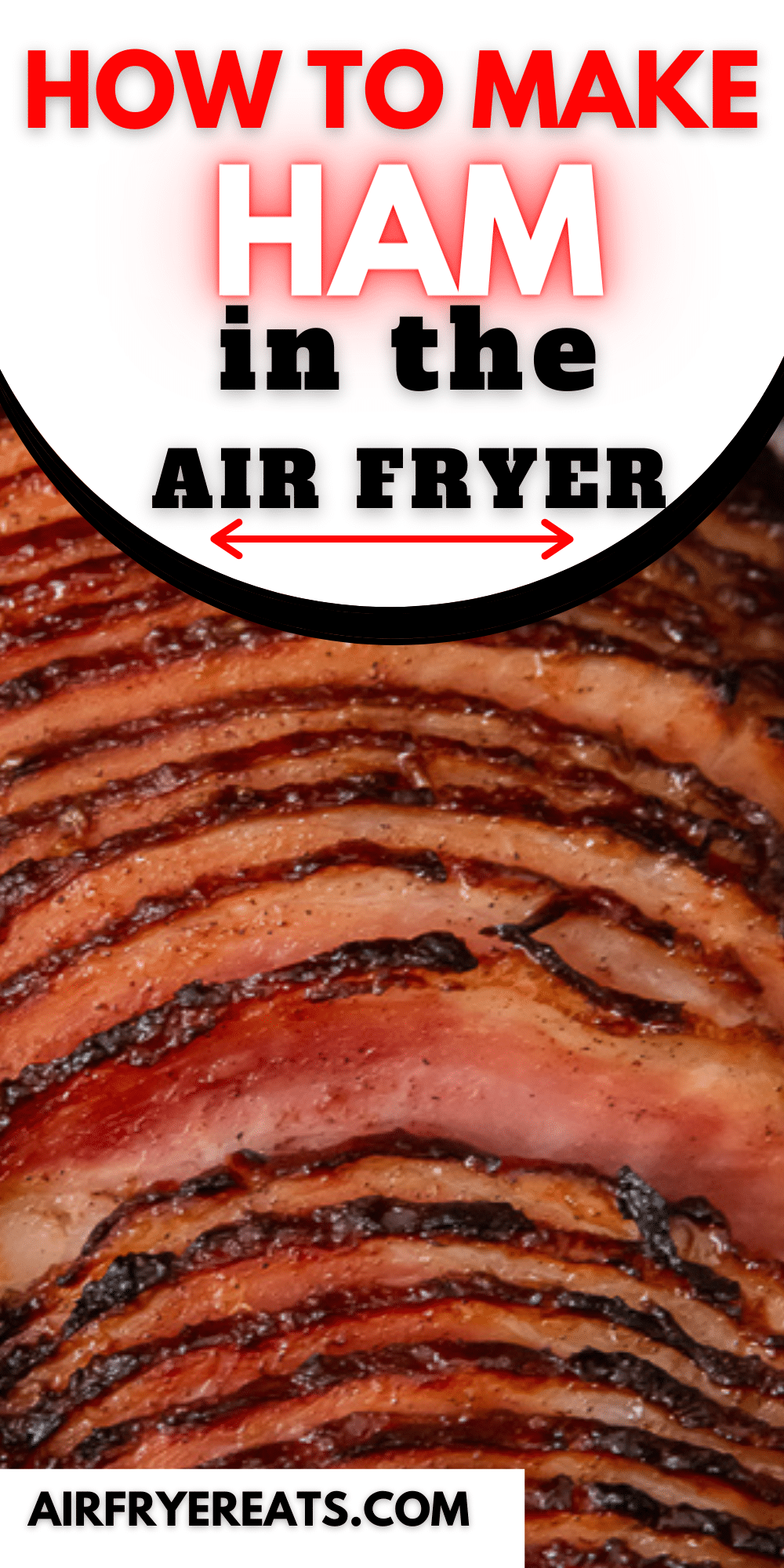 Air Fryer Ham is a time saving way to cook a ham for a holiday dinner or weekend meal. A homemade maple glaze makes this air fryer ham recipe the best you'll find. #airfryerham #holidayham via @vegetarianmamma