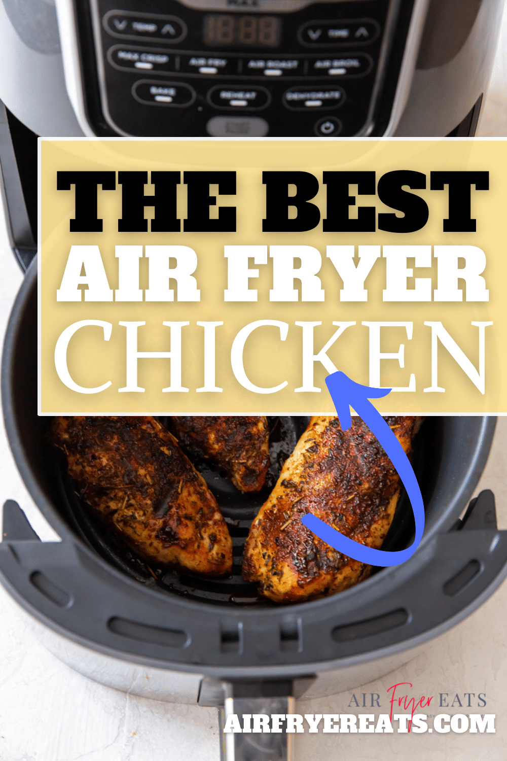 Learn how to make air fryer chicken breast that is juicy, tender, and packed full of flavor! This chicken breast in the air fryer will change the way you make dinner. #airfryerchicken via @vegetarianmamma