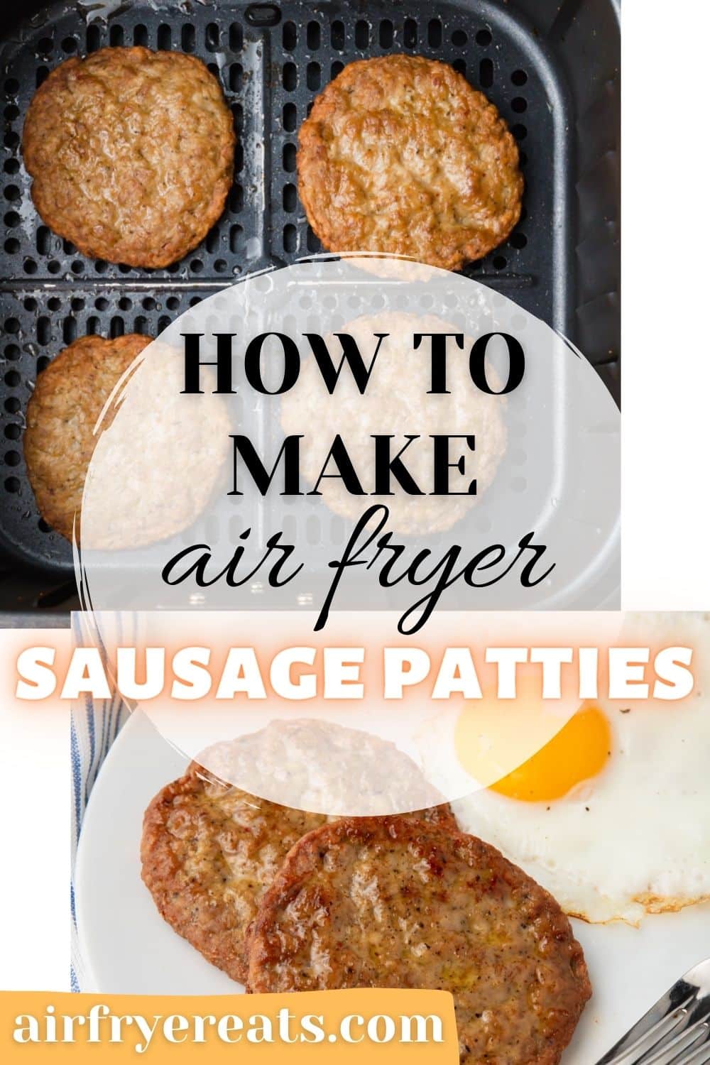 Frozen sausage patties cook up quickly and easily in the air fryer. Air fryer sausage patties are a perfect part of a hearty, delicious breakfast. #airfryer #breakfast #sausage via @vegetarianmamma