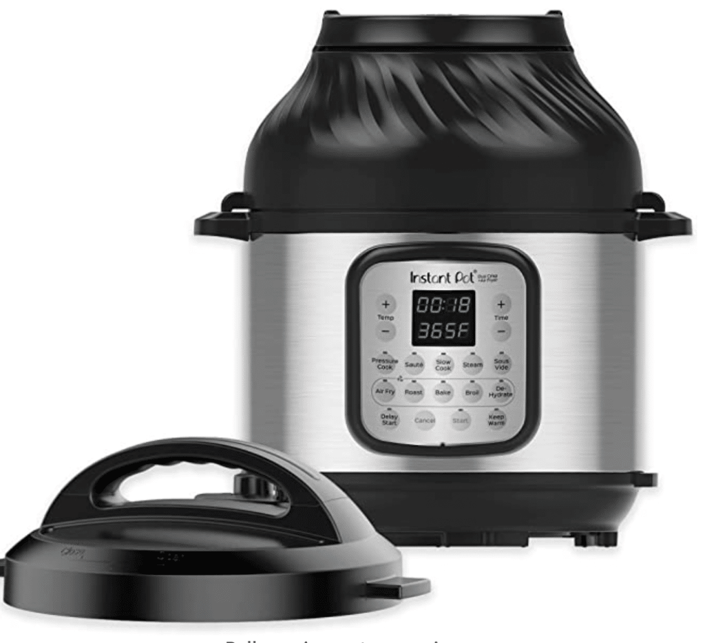 Instant Pot Duo Crisp 11-in-1 Electric Pressure Cooker with Air Fryer Lid, 8 Quart Stainless Steel/Black, Air Fry, Roast, Bake, Dehydrate, Slow Cook, Rice Cooker, Steamer, Sauté