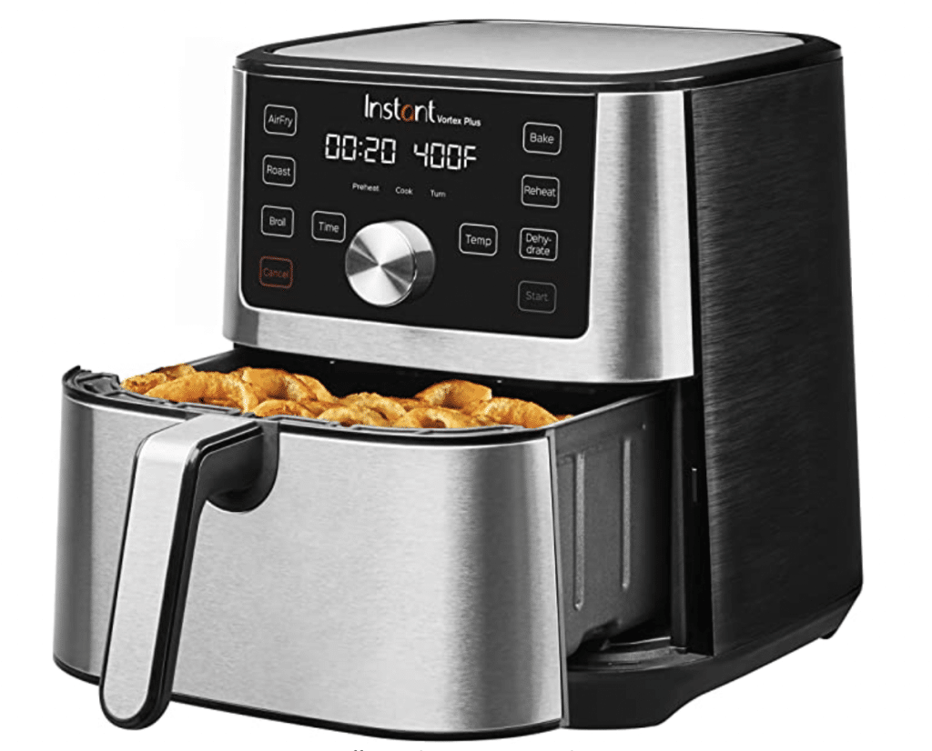 Instant Vortex Plus 6 Quart Air Fryer, Customizable Smart Cooking Programs, Digital Touchscreen and Large Non-Stick Air Fryer Basket, Stainless Steel