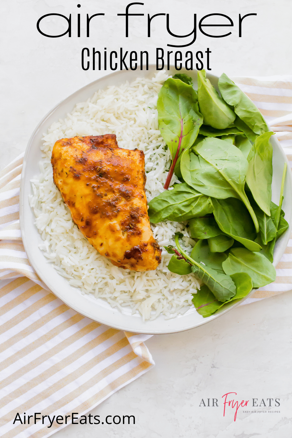 Air Fryer Chicken Breast is the fastest way to prepare incredible, juicy chicken breasts! Forget the oven - your air fryer will have this mouthwatering chicken cooked to perfection in only 20 minutes! #chickenbreast #airfryer #airfriedchicken #chickenrecipes via @vegetarianmamma