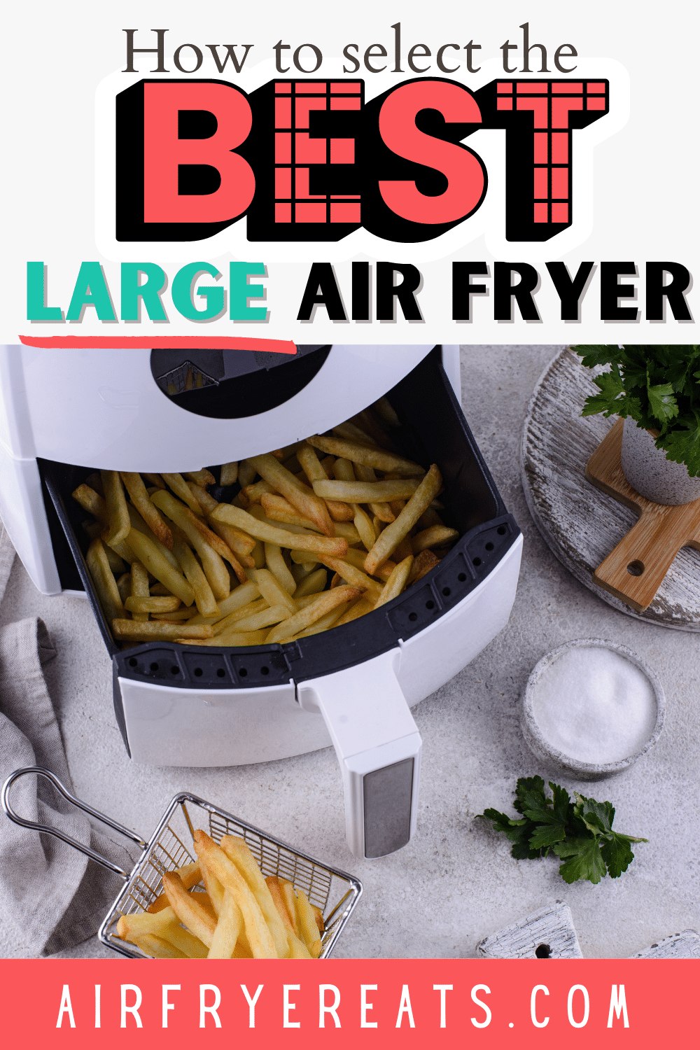 Considering buying a large air fryer? We have all the information you need to help pick out the best large air fryer for your home! via @vegetarianmamma