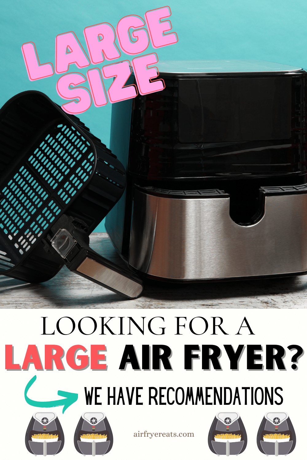 Considering buying a large air fryer? We have all the information you need to help pick out the best large air fryer for your home! via @vegetarianmamma