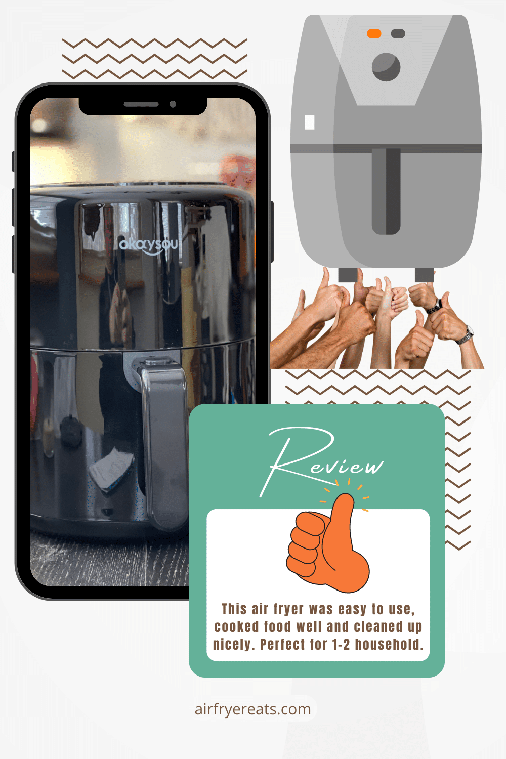 Looking at the okaysou air fryer to add to your kitchen arsenal? Check out the pros and cons of the okaysou air fryer! #airfryerreview #airfryer #okaysou via @vegetarianmamma