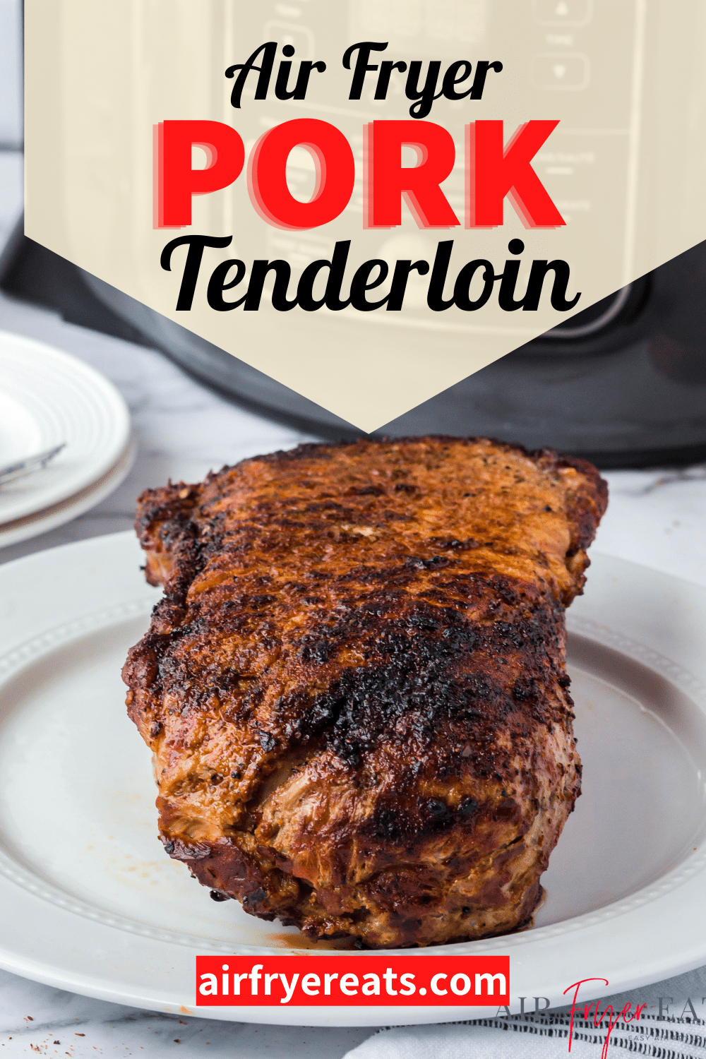 Cooking a lean, tender, moist, and flavorful pork roast in the Ninja Foodi air fryer is so easy! This versatile main dish will be your new favorite Air Fryer meal to make in your Foodi. via @vegetarianmamma