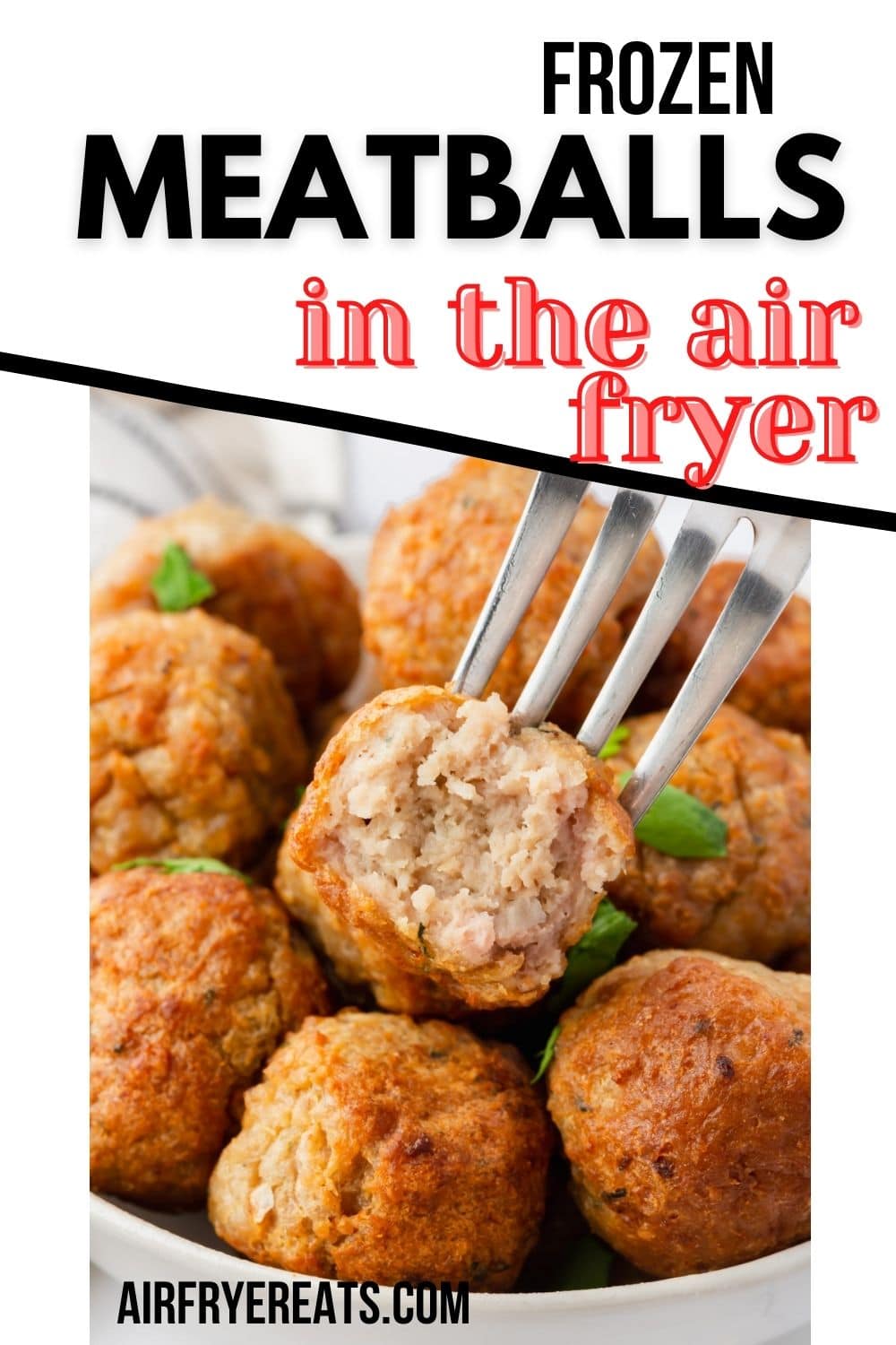 Frozen meatballs of any variety can be cooked in the air fryer in under 15 minutes. Just throw frozen meatballs in the air fryer, then toss them with your favorite pasta sauce or serve them as an easy appetizer - everyone will love them! via @vegetarianmamma