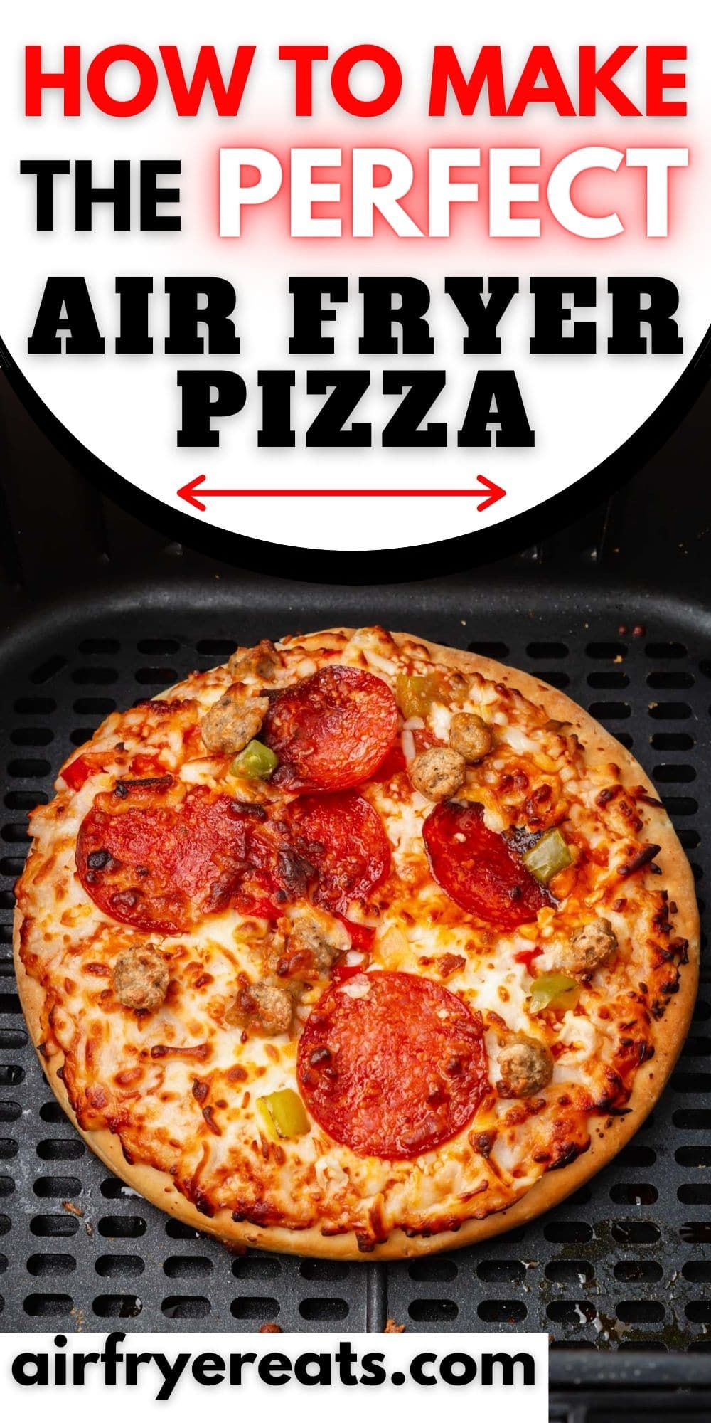 Air Fryer Frozen Pizza is faster and cheaper than take-out! Learn how to make a frozen pizza in your air fryer - it makes the perfect dinner or snack. via @vegetarianmamma