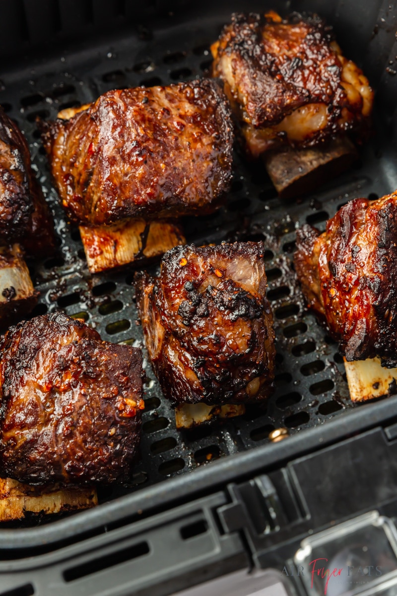 english style short ribs in air fryer basket