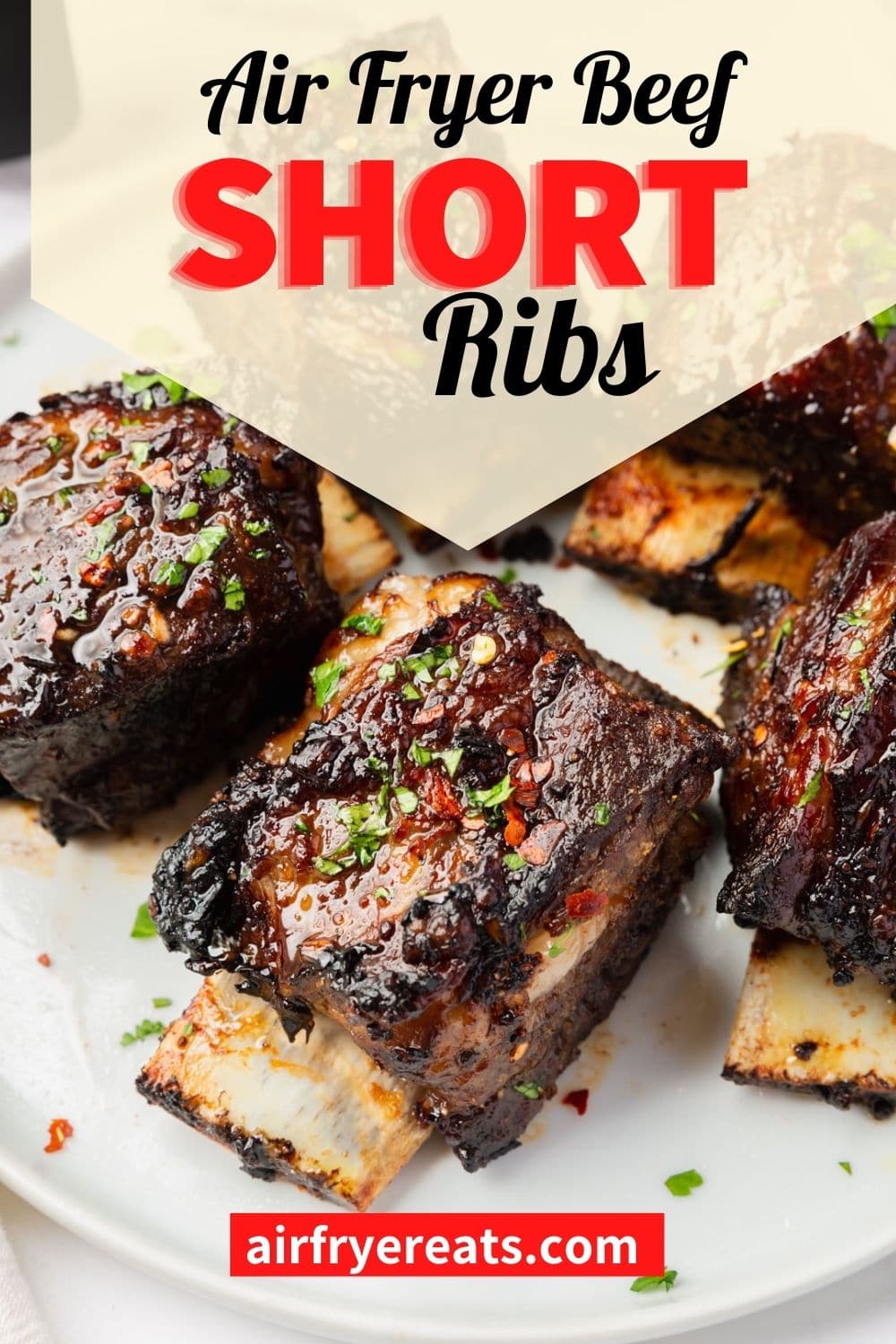 When you air fry beef short ribs you'll be amazed at how flavorful they are and how easy they are to make. via @vegetarianmamma