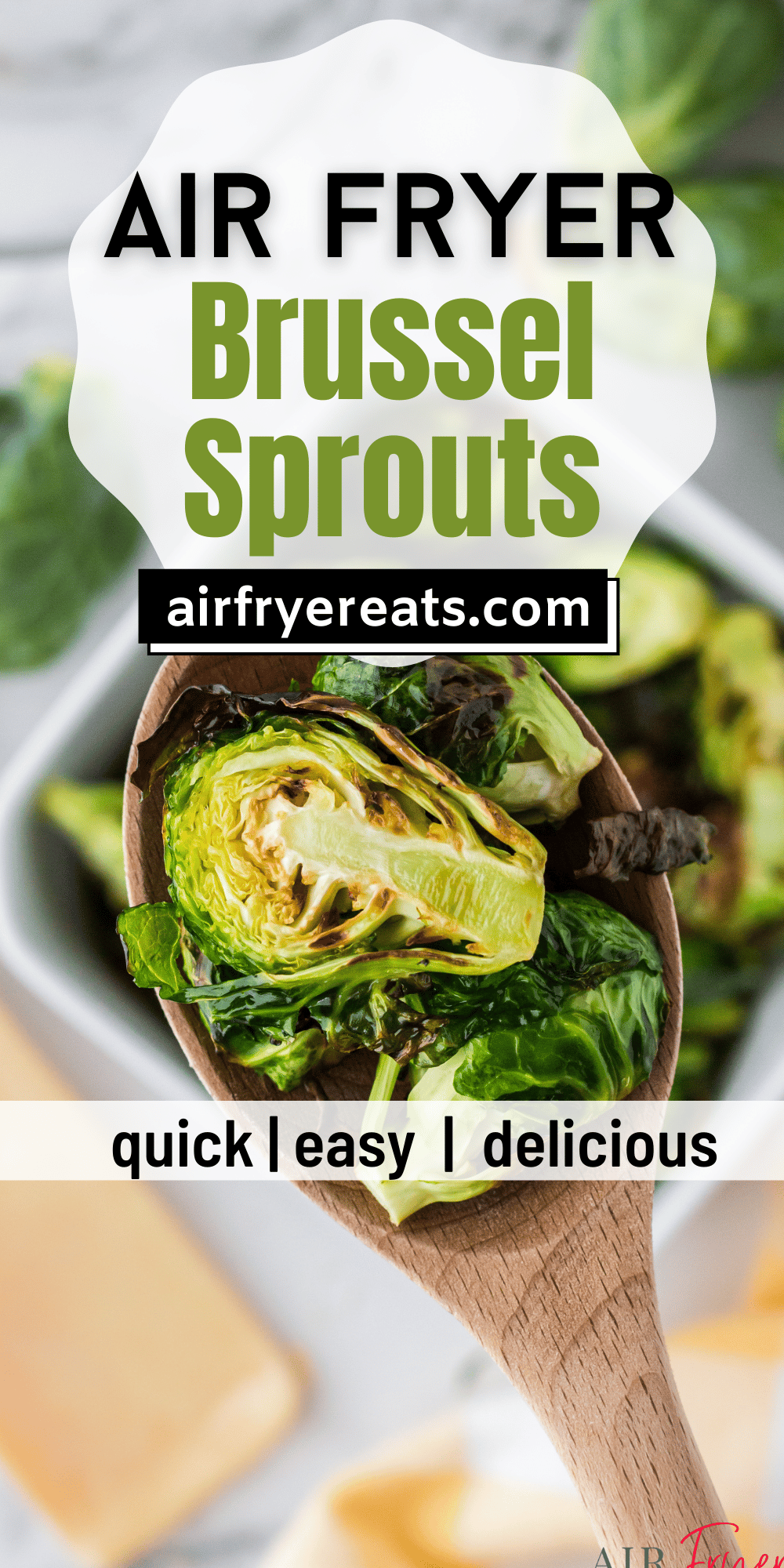 Ninja Foodi Brussel Sprouts are made using the air fryer function of the Foodi to bring out their best! via @vegetarianmamma