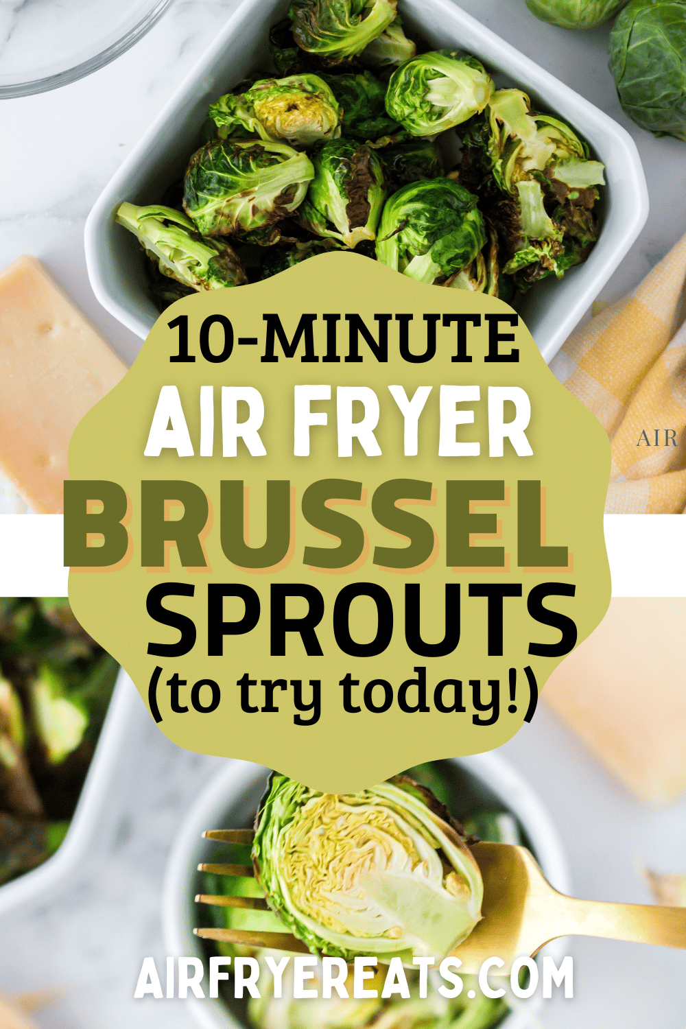 Ninja Foodi Brussel Sprouts are made using the air fryer function of the Foodi to bring out their best! via @vegetarianmamma